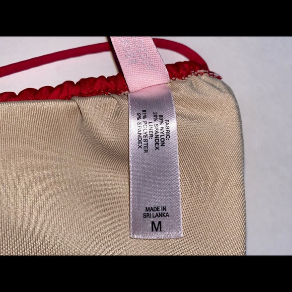 Victoria’s Secret Triangle String Double Tie Red Bikini Top ONLY Medium Swimwear - Picture 3 of 8